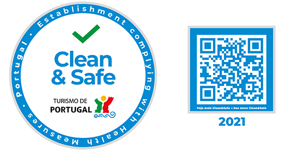 Certified with the Clean & Safe measure, approved by the Portuguese Tourist Board